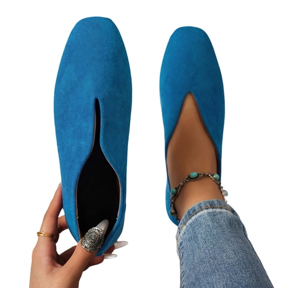 Lovskoo Womens Plus Size Moccasins Pointed Toe Bow Design Solid Color Comfort Flat Shoes