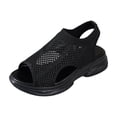 thumbnail image 1 of ZACPNCV Womens Plus Size Wedge Sandals Mesh Peep Toe Cut Out Comfort Casual Shoes Summer, 1 of 9