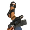 thumbnail image 1 of ZACPNCV Womens Plus Size Wedge Sandals Peep Toe Platform Solid Color Beach Shoes Summer, 1 of 9