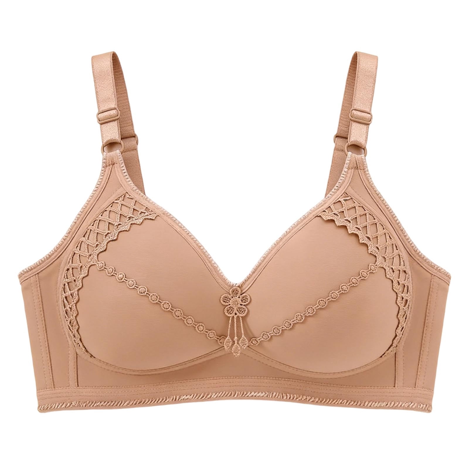 ZACPNCV Womens Plus Size Wireless Bra Thin Push Up Breathable Light ...
