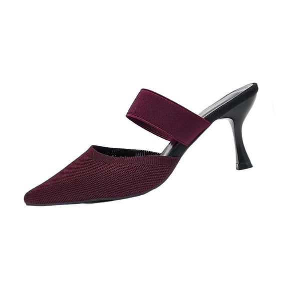 ZACPNCV Womens Pointed Toe Pumps Slip On Stiletto Heel Comfort Dress High Heel Slides