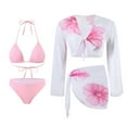 thumbnail image 1 of ZACPNCV Womens Printed Two Piece Swimsuit Tight Fit Slimming Bikini Set with Cover Up 4 Piece Swimsuit Set, 1 of 8