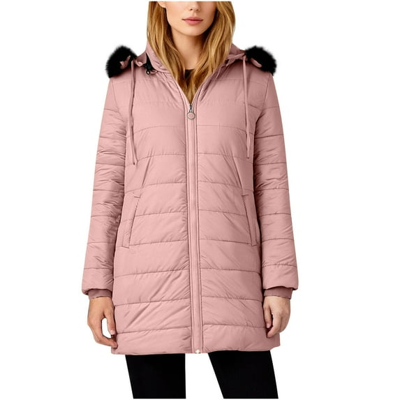 ZACPNCV Womens Quilted Coat Long Sleeve Solid Color with Hood Stylish and Warm Outerwear for Fall Winter