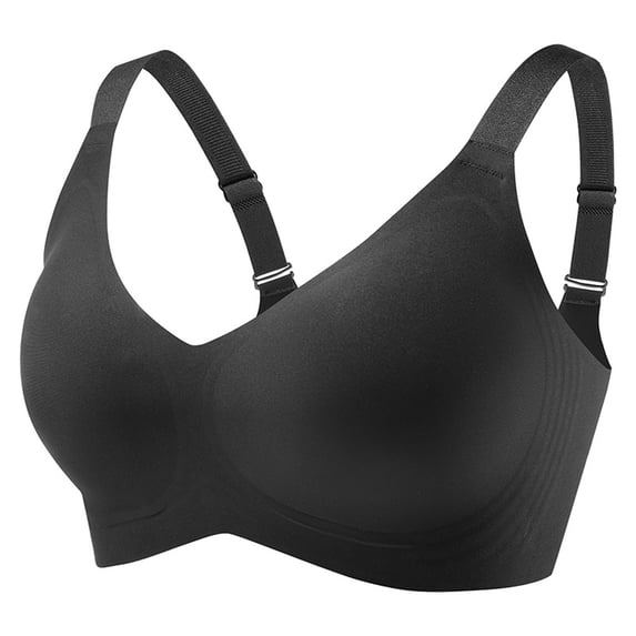 Lovskoo Womens Racerback Sports Bra Solid Wireless Push Up Back Closure Adjustable Yoga Running Workout Top