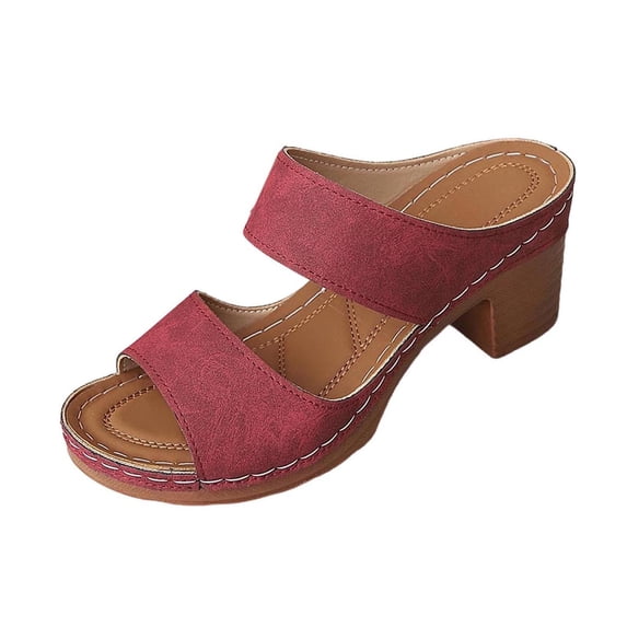 ZACPNCV Womens Sandals Fashion Strap Wedge Heel Open Toe Slide Sandals Plus Size Comfortable Lightweight Beach Shoes