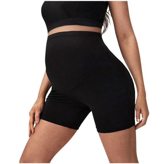 ZACPNCV Womens Seamless Maternity Boyshort Underwear Over Bump, Pregnancy High Waisted Shapewear Panties for Support Belly Black M