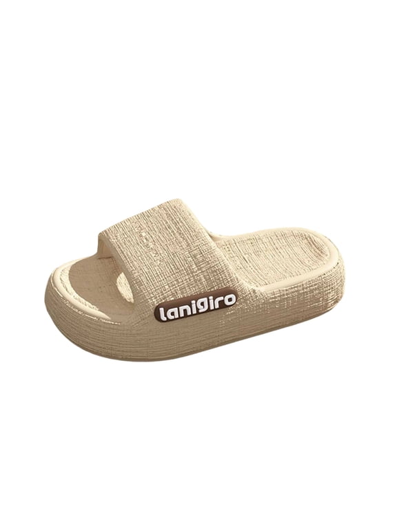 Womens Side Letter EVA Platform Slippers Ultra Soft Non Slip Odor Resistant Durable Bathroom Wear Summer Spring Sandals