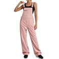 thumbnail image 1 of ZACPNCV Womens Solid Color Cargo Overalls Adjustable Spaghetti Strap Straight Leg Jumpsuit with Pockets Casual Romper, 1 of 9