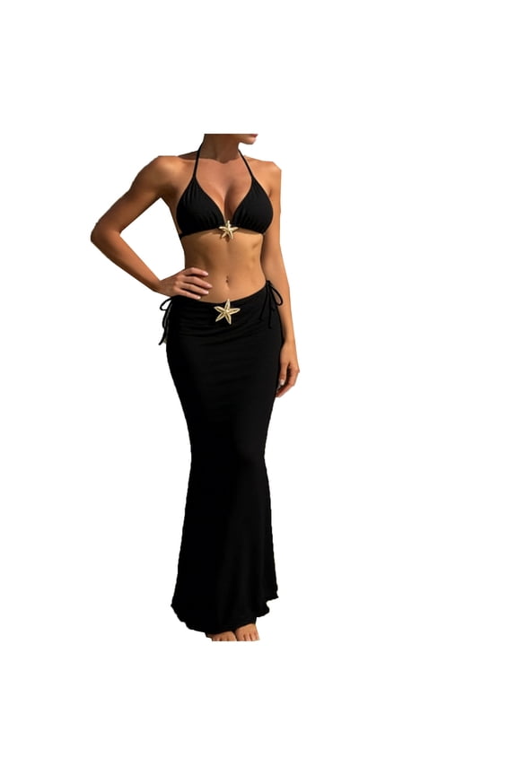 Womens Sophisticated Bikini Set Solid Color Slimming Design with Padded Cups for A Flattering Fit On Holiday