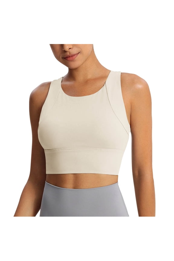 Womens Yoga Sports Bra Built In Padded Cups High Support Removable Padding Shockproof Workout Top