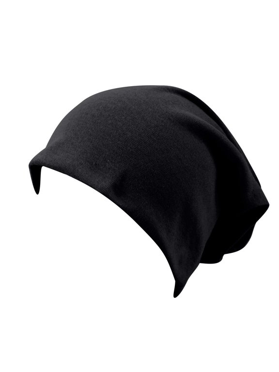 Lovskoo Womens and Mens Pullover Caps Sports Street Hip Hop Casual Headwraps Solid Color Loose Knit Cotton Hats Black Free Size