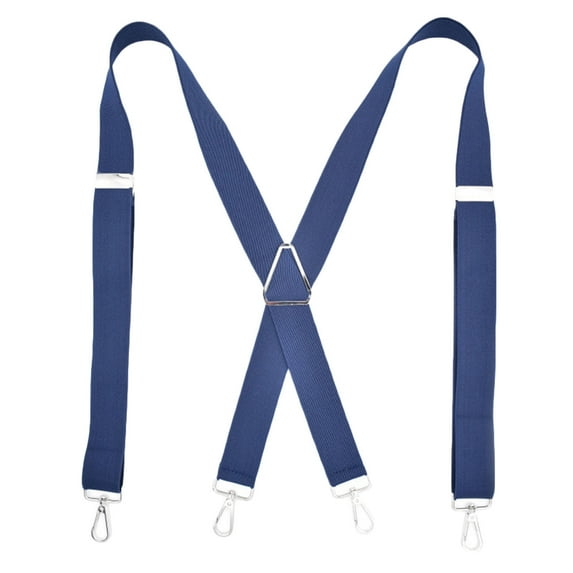 Lovskoo X Back Clip On Suspenders Mens 4 Point Attachment 1.4 Inch Elastic Solid Color Braces for Trousers Khakis Jeans