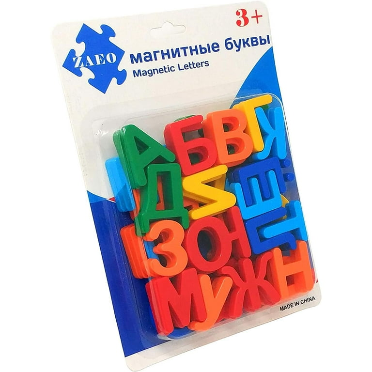 ZAEO Russian Magnetic Alphabet Letters Refrigerator Magnets Educational Learning Toy for Kids Message Board 2 Sets of Each Letter