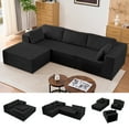 thumbnail image 1 of ZAFLY 109" Cloud Sectional Couch with Chaise, L Shaped Modular Sleeper Sofa, Oversized Deep Seat Couches and Sofas for Living Room -  Black, 1 of 8