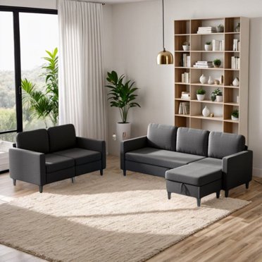 Puremind Sofa and Loveseat Set for Living Room, 2 Piece Living Room ...