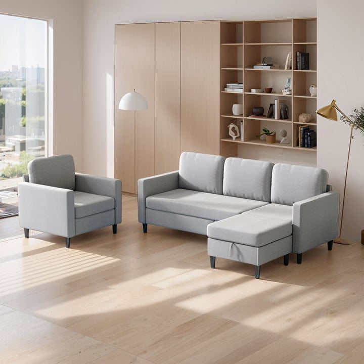ZAFLY 2 Piece Sofa Sets, Living Room Furniture Set, Include Sectional ...