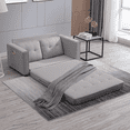 thumbnail image 1 of ZAFLY 2 in 1 Convertible Loveseat, Sleeper Sofa Bed, Floor Couch for Small Space - Light Grey, 1 of 6