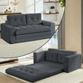 thumbnail image 1 of ZAFLY 2 in 1 Convertible Loveseat, Sleeper Sofa Bed, Floor Couch for Small Space - Gray, 1 of 6