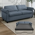 thumbnail image 1 of ZAFLY 2-in-1 Full Size Pull Out Sofa Bed | Convertible Loveseat with Mattress | Sleeper Sofa Couch for Living Room - Grey, 1 of 6