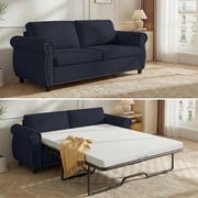 ZAFLY 2-in-1 Full Size Pull Out Sofa Bed | Convertible Loveseat with Mattress | Sleeper Sofa Couch for Living Room - Grey