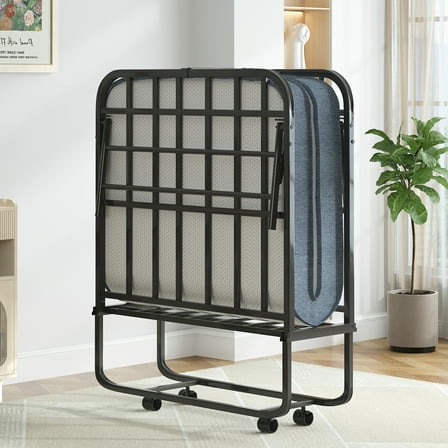 ZAFLY 31"W Folding Beds with Memory Foam Mattress, Portable Rollaway Bed for Guest Room