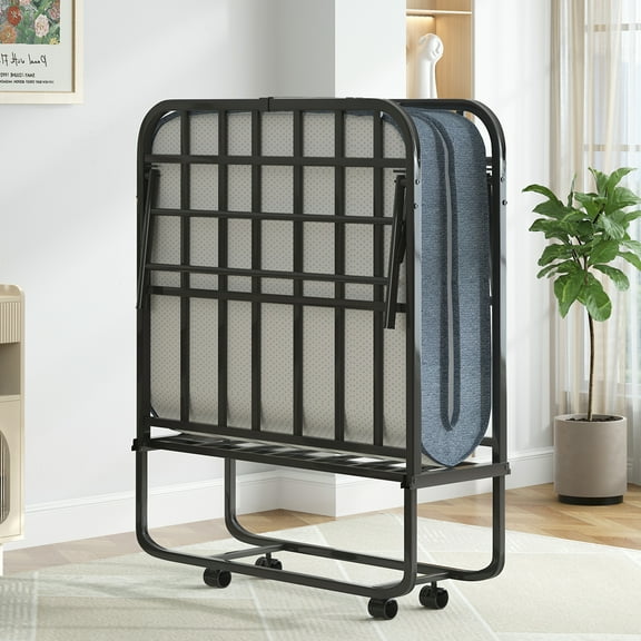 ZAFLY 31"W Folding Beds with Memory Foam Mattress, Portable Rollaway Bed for Guest Room