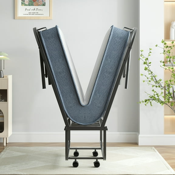 ZAFLY 38"W Folding Beds with Memory Foam Mattress, Portable Rollaway Bed for Guest Room