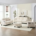 thumbnail image 1 of ZAFLY 3PCS Sectional Couch Set, Living Furniture Sofa Sets, Include Sofa, Loveseat & Chair - Beige, 1 of 7
