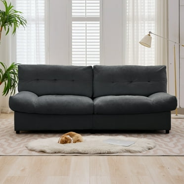 ZAFLY 80" Cloud Couches and Sofas, Chenille Deep Seat Sofa, Oversized Loveseat for Living Room - Gray