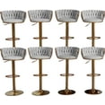 thumbnail image 1 of ZAFLY Adjustable Barstools, 360 Degree Swivel Bar Stool with Back at Counter Height Set of 8, Velvet Gold Bar Chair, Non-Slip Base Bar Stools for Pub/Kitchen (Dark Grey), 1 of 6