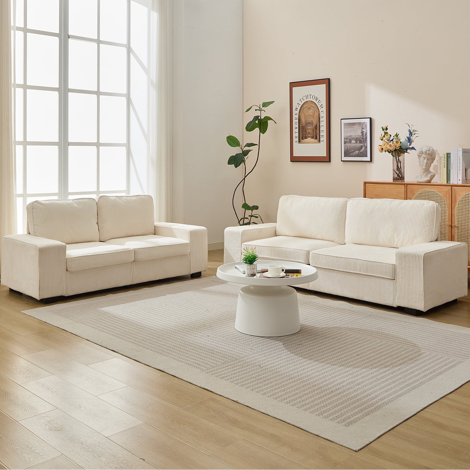 ZAFLY Couch and Loveseat Set, Modern Velvet Sofa Sets, 2PCS Living Room ...