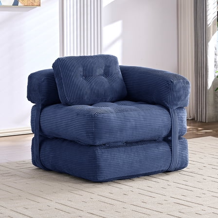 ZAFLY Folding Sofa Bed, Convertible Sleeper Chair with Pillows, Floor Sofa Chair Beds, Fold Out Couch for Small Space - Blue