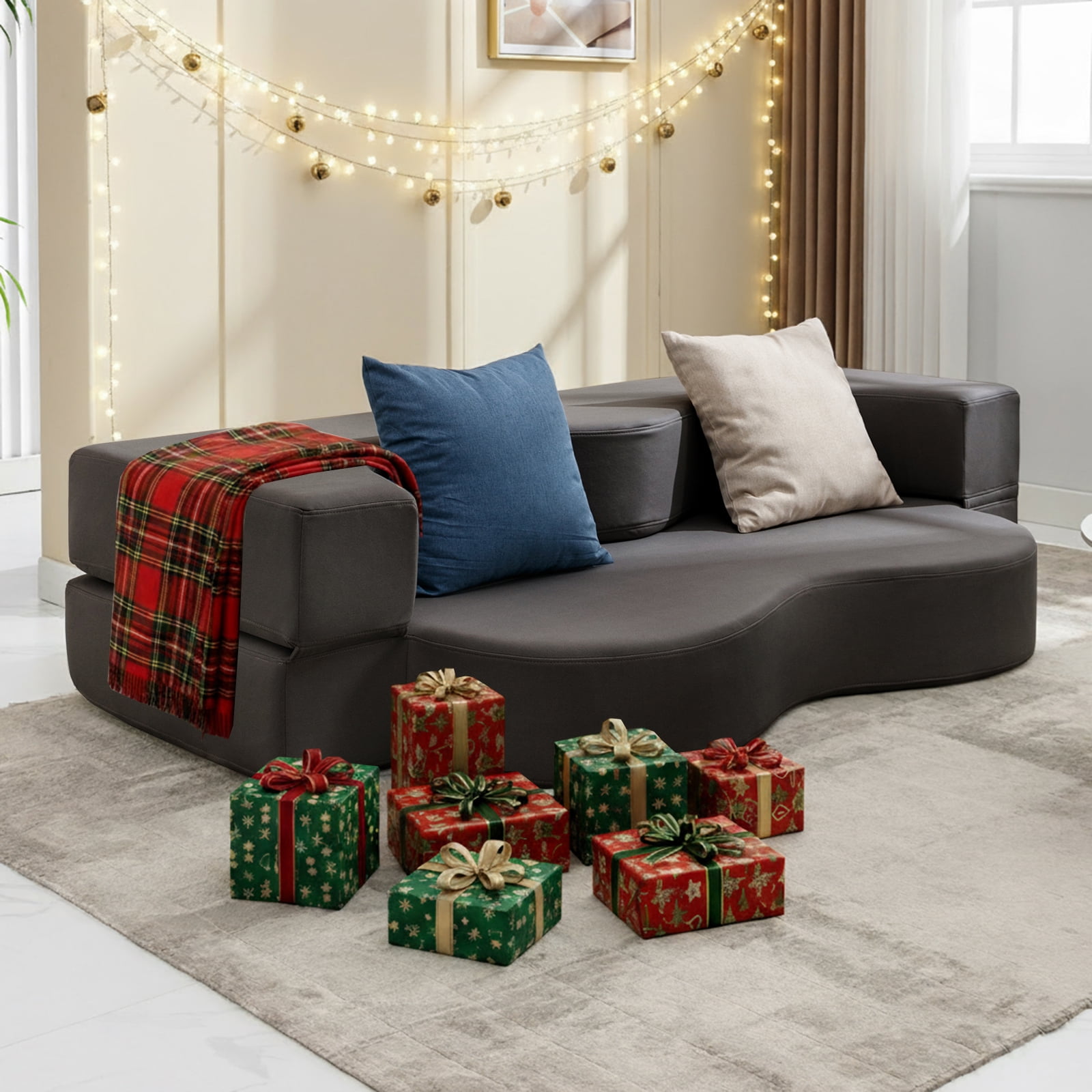 ZAFLY Convertible Futon Sofa Bed, Foldable Floor Couch Mattress