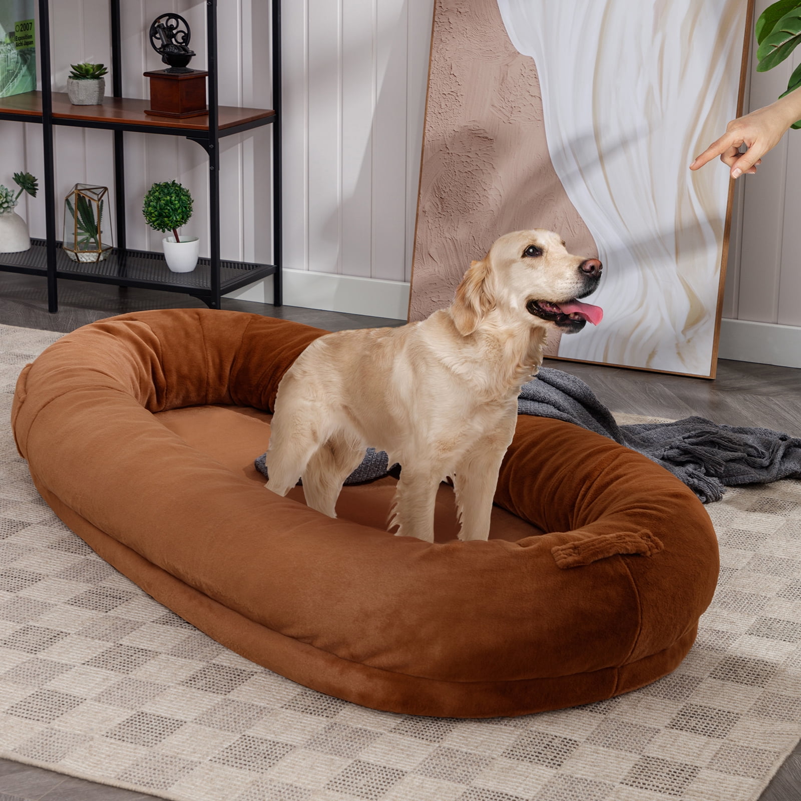 ZAFLY Human Dog Bed, Washable Floor Bed for People Adults, Flannel