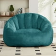 thumbnail image 1 of ZAFLY Oversized Bean Bag Chair for Adults, Faux Fur Large Comfy Chair, Big Lazy Sofa Chair Floor Sofa for Gaming - Blue, 1 of 8