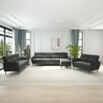 thumbnail image 1 of ZAFLY Sectional Sofa Sets for Living Room, Linen Fabric Sofa with Metal legs, Upholstered L-shaped Sofas and Couches - Dark Grey, 1 of 7