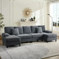thumbnail image 1 of ZAFLY U Shaped Sectional Sofa, Sofas and Couches with Double Chaise, Sectionals for Living Room - Gray, 1 of 6