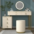 thumbnail image 1 of ZAFLY Vanity Set with LED Light and Mirror, Makeup Dressing Table with 6 Drawers, Luxury Vanity Desk for Bedroom, 1 of 7