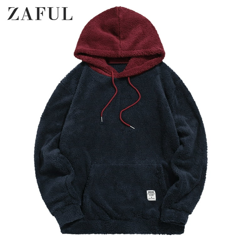 Zaful color blocking online splicing fuzzy pullove