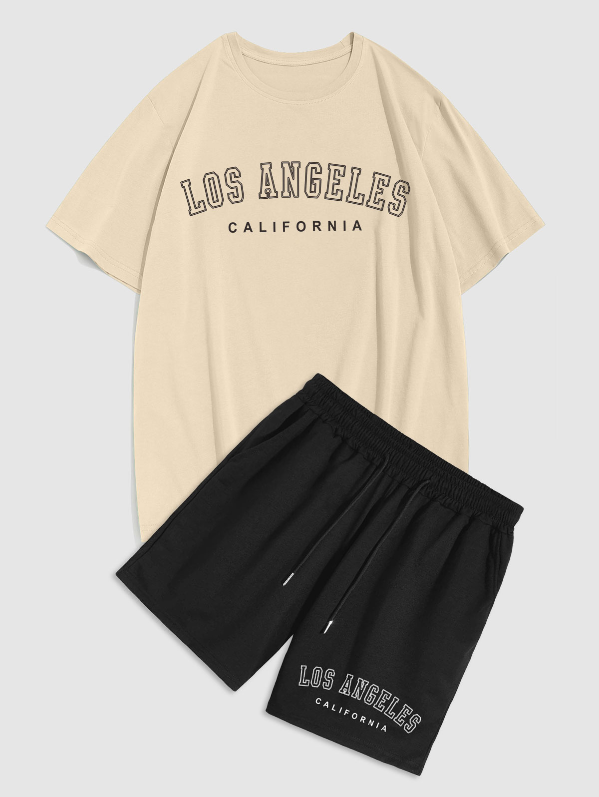 Letter California LOS ANGELES Graphic Printed Short Sleeve T-shirt In WHITE