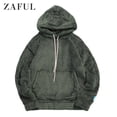 thumbnail image 1 of ZAFUL Pouch Pocket Patch Detail Fluffy Hoodie Army Green L, 1 of 5