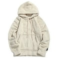 thumbnail image 1 of ZAFUL Pouch Pocket Patch Detail Fluffy Hoodie Warm White XL, 1 of 5