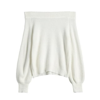White Off Shoulder Sweater