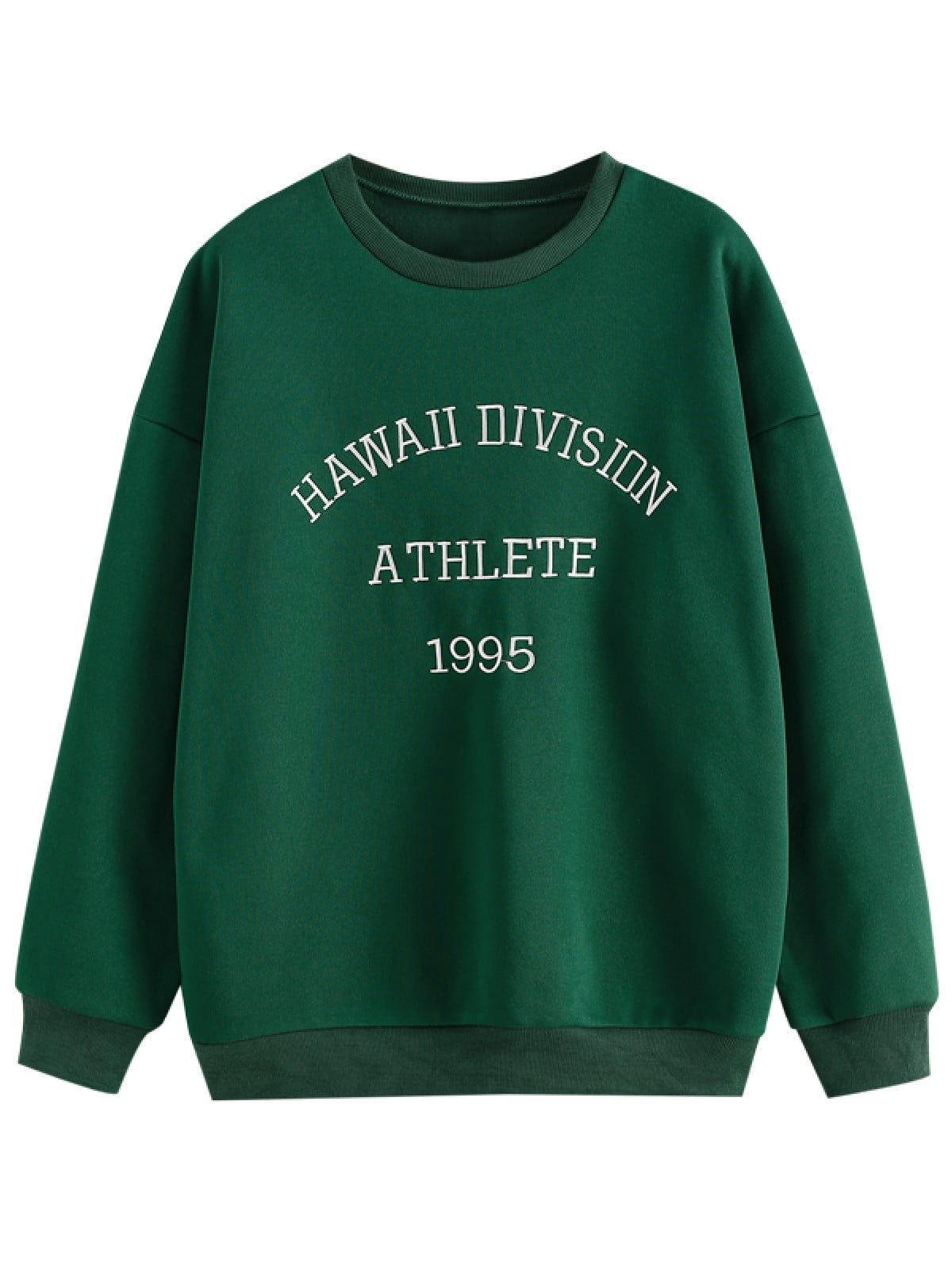 Drop shoulder embroidered letter pullover sale