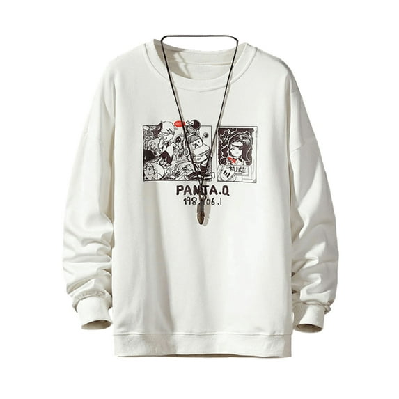 ZAFUL for Junior Cartoon Graphic Print Drop Shoulder Sweatshirt White 2XL