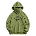 thumbnail image 1 of ZAFUL for Junior Letter Graphic Embroidered Fleece Mask Hoodie Deep Green M, 1 of 5