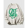 thumbnail image 1 of ZAFUL for Men Casual Contrast Letter Print Sweatshirt Light Gray L, 1 of 2