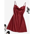 thumbnail image 1 of ZAFUL for Women Prom Dress Sexy Mini Slip Satin Back Tie Cami Dress Red Wine S, 1 of 5