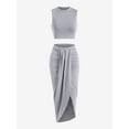 thumbnail image 1 of ZAFUL for Women Prom Dress or Cocktail Dress Evening Party Dress Marled Draped Ruched Two Piece Dress Gray XL, 1 of 5