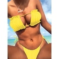 thumbnail image 1 of ZAFUL for Women's Swimwear Ruffle Strapless Tie Side Bikini Swimwear Yellow M, 1 of 7